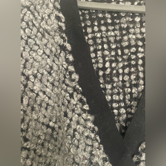 Club Monaco, Asymmetrical Boucle Cardigan, Black and Grey, Size XS/S - Picture 3 of 4